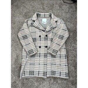 NVLT Plaid Coatigan in Cream and Black